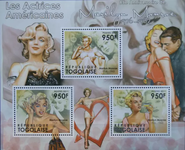 TOGO 2011 Block 657 Marilyn Monroe US Filmschauspielerin Cinema Kino Actress **