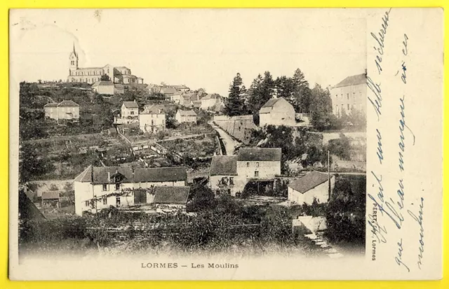 cpa Bourgogne 58 - LORMES vers 1900 (Nièvre) Les MOULINS