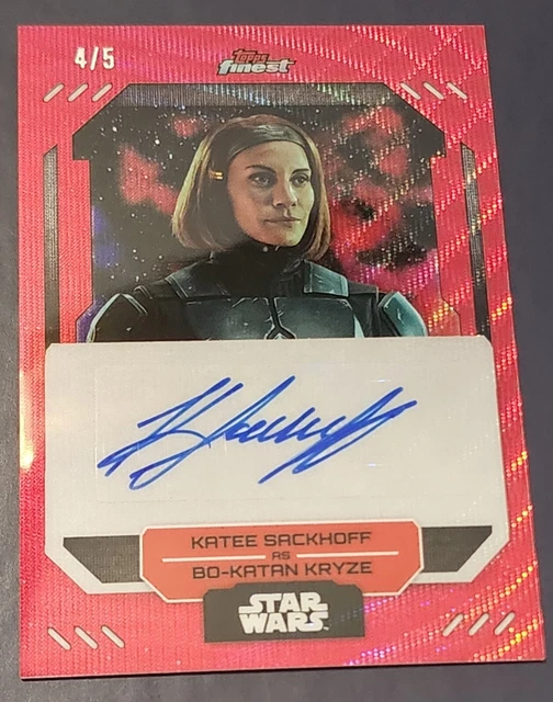 2023 Star Wars Finest Bo-Katan Kryze Katee Sackhoff Red Refractor Auto SSP 4/5