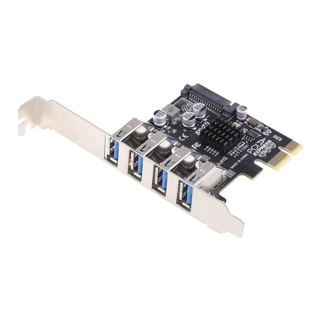 Professional 4 Port PCI-E to USB 3.0 HUB PCI for  Expansion Card Adapter
