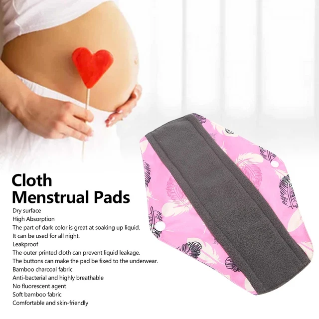 (Código L) Almohadillas menstruales de tela amigables con la piel reutilizables fuertes en absorción de agua