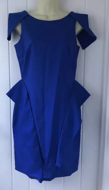 Ladies stunning royal blue bodycon midi dress size 12 Myleen Klass