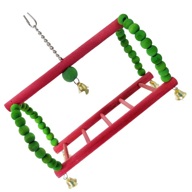 1pc Bird Toy Papagei Hanging Swing Holz Hängebrücke Kauspielzeug für Sittich