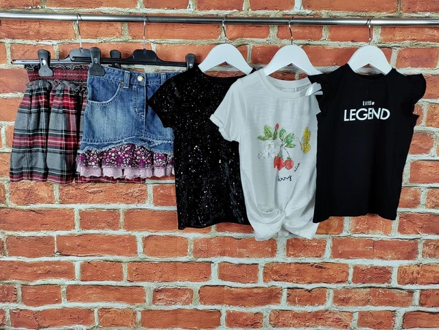 GIRLS BUNDLE AGE 4-5 YEARS JOHN ROCHA NEXT etc DENIM SKIRTTOP T-SHIRT KIDS 110CM