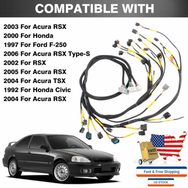For Honda Acura K-Swap 02-04 RSX Type S K20 K24 K-Series Tucked Engine Harness