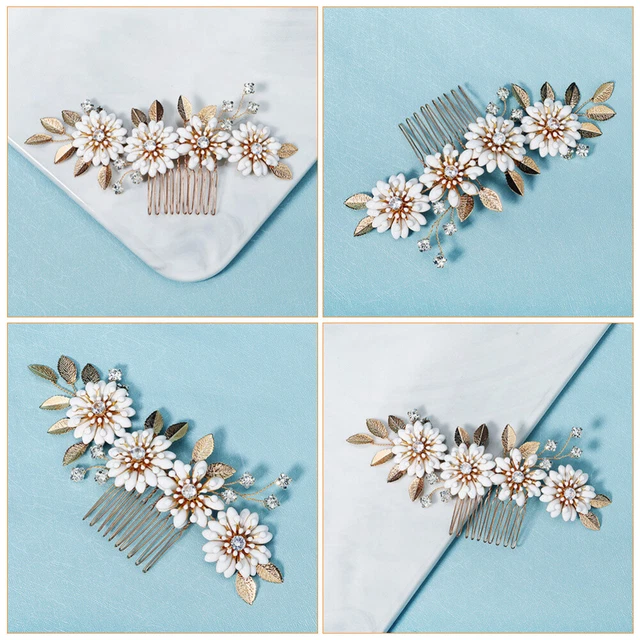 Pearl Comb Bride Beads Headband Crystal Headpiece Wedding Hair