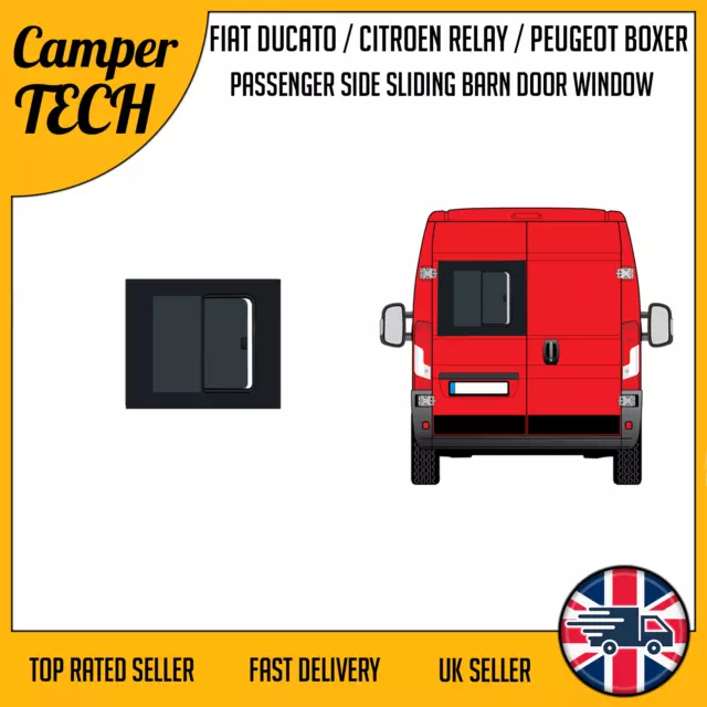 Fiat Ducato Passenger side Sliding BARN Door Window