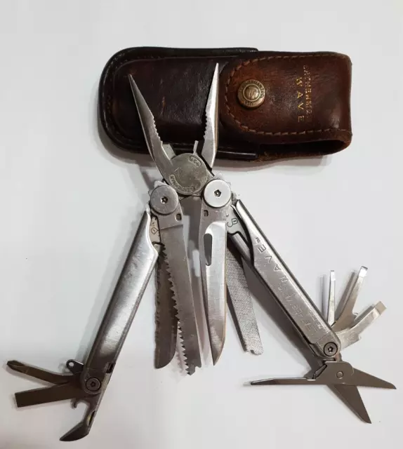 Leatherman Original Wave mit Lederscheide, ausgemustertes Sammlerstück, OG Rare