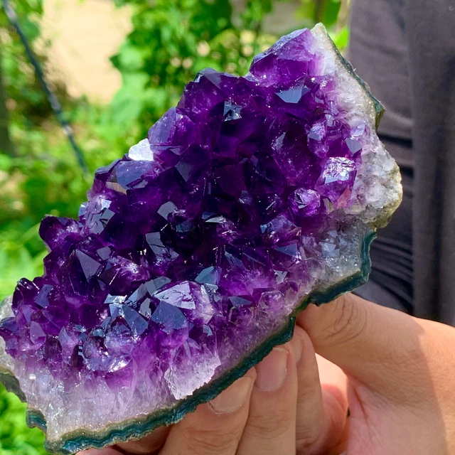432G Natural Amethyst geode quartz cluster crystal specimen Healing