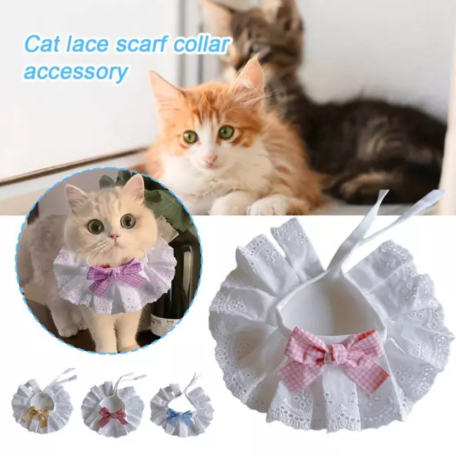 Cat Lace Scarf Collar Accessory Necklace Luxury Pet D9B0 Necklace Bows S1D4