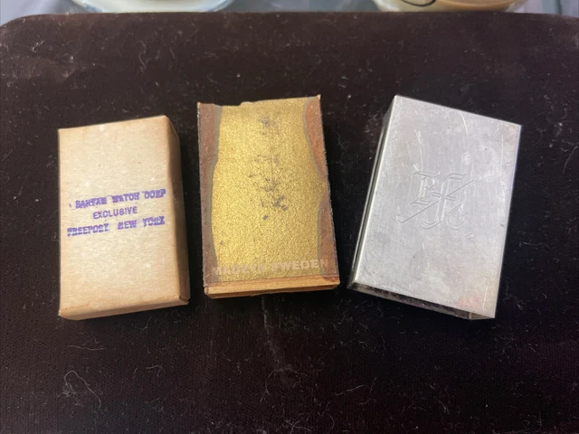 1950s ￼GORHAM STERLING 5130 SILVER MATCHBOX MATCH BOX SAFE HOLDER, MONOGRAMMED