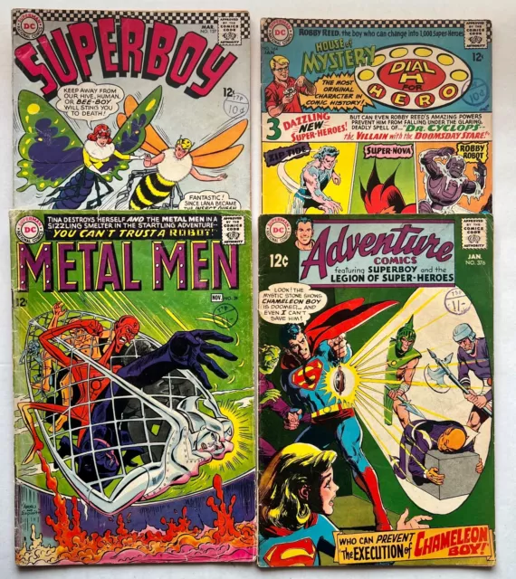 =Four Unusual Silver Age DC Comics= Superboy Dial-H-for-Hero Metal Men LOSH