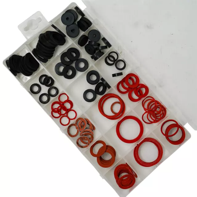 141pc Assorted O RING SET Rubber Fibre Seals Sink Tap Washers Plumbing Air Gas