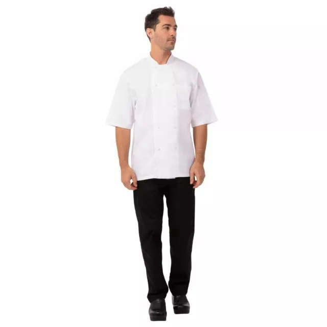 Chef Works Unisex Montreal Cool Vent Short Sleeve Chefs Jacket in White