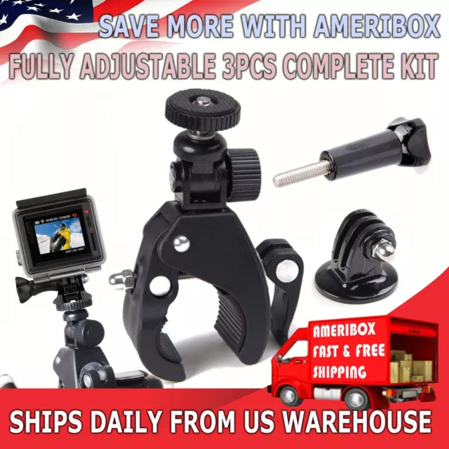 Bike Handlebar MOUNT for Gopro Hero 6 5 4 3 HD Camera Seatpost Pole Roll Bar