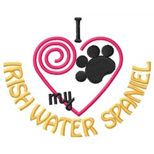 I "Heart" My Irish Water Spaniel Fleece Jacket 1365-2 Size S - XXL