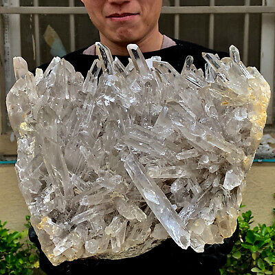 27.14LB A+++Large Natural white Crystal Himalayan quartz cluster /mineralsls