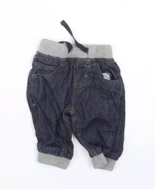 Peacocks Boys Blue Cotton Cargo Jeans Size Newborn