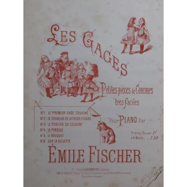 FISCHER Emile Les Gages La Pendule Piano 4 mains