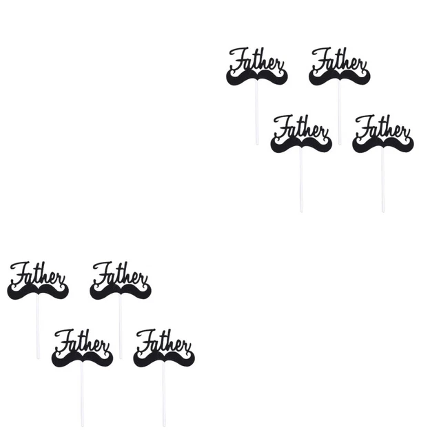 20 piezas Brillo Padre Bigote Pastel Picks Cupcake Topper Pastel