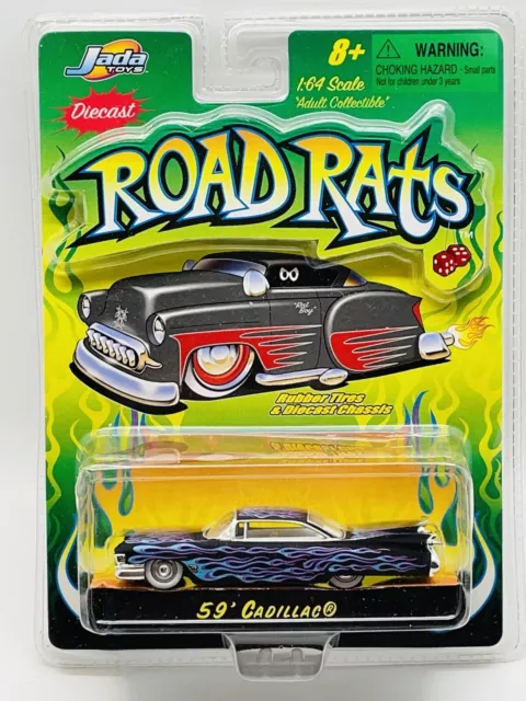 1959 CADILLAC ROAD RATS 2002 Jada Toys Inc. with Rubber Tires 1:64 Scale NEW 1959 CADILLAC ROAD RATS 2002 Jada Toys Inc. with Rubber Tires 1:64 Scale NEW