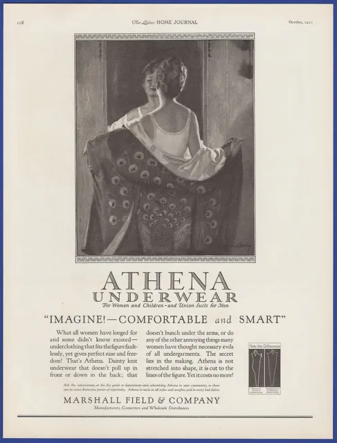 Vintage 1922 ATHENA Underwear Women Children Men Fashion Ephemera Print Ad
