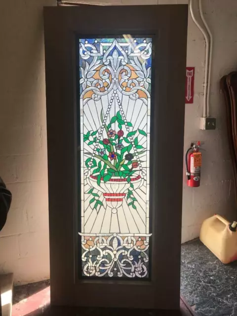 Beautiful Estate Hand Made Stained Glass Interior Or Ex Door - Jhl2167-50