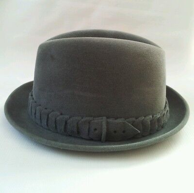Vintage Rare Borsalino Alessandria "Velour" Fur Felt Hat In Siz 7