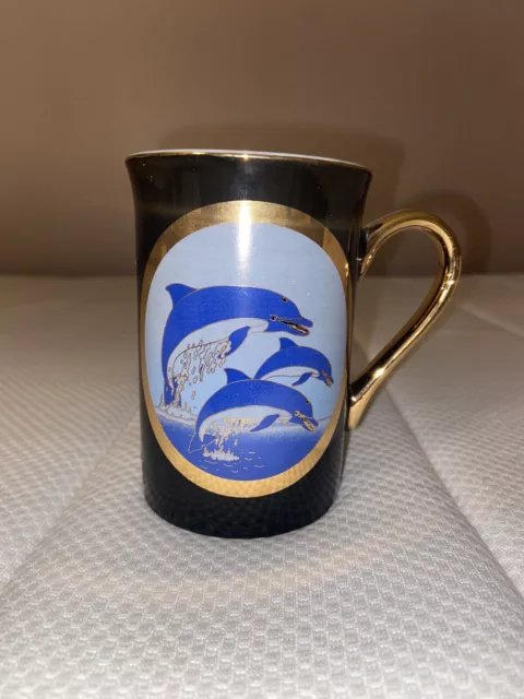 The Art of Chokin Pelican Nautical Porcelain Cup Mug Gold Rim Collectible  12 oz