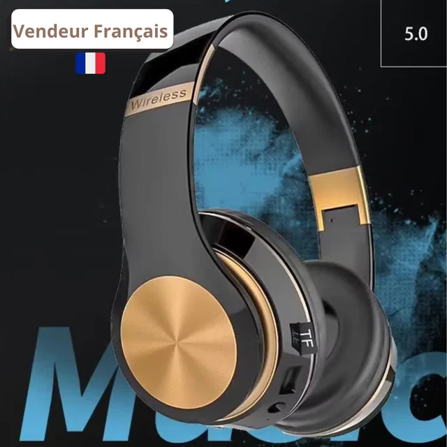 Casque Audio Bluetooth P9 Sans Fil - Micro HD, Réduction De Bruit, Compatible IPhone/Android, Noir