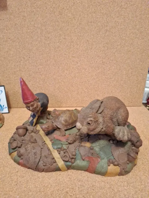 Tom Clark Gnome THE RACE Sculpture #44 Tortoise Hare Turtle Rabbit Tim Wolfe