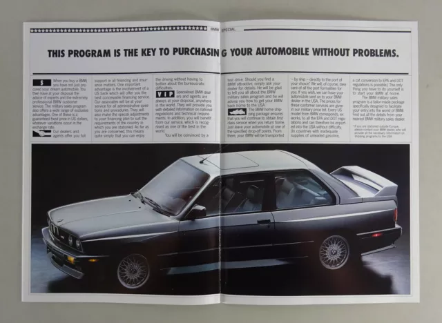 Prospectus / Brochure The BMW Militaire Sales Programme E30 E34 E32+Cabrio&M3 ' 3