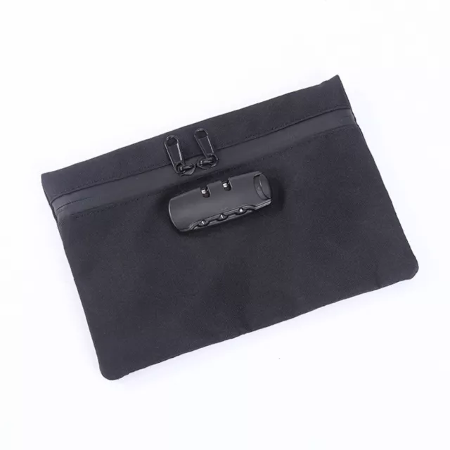 Portable Money Bag With Lock Black Document Bag Security Bag for Cash  Travel