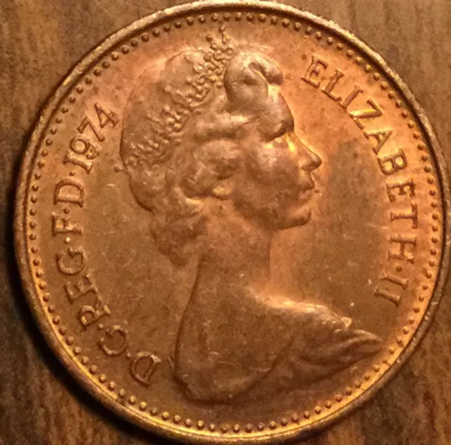 1974 Uk Gb Great Britain New 1/2 Penny Coin
