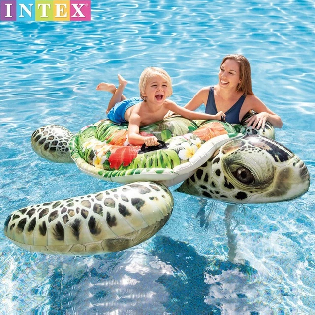 Intex Inflatable Pool Float Toy Realistic Sea Turtle 2-Kid Beach Ride On Float