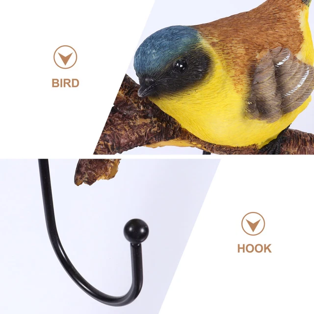 Klebehaken Ländliche Wand montiert Haken Vogel Kleiderbügel dekorative 2