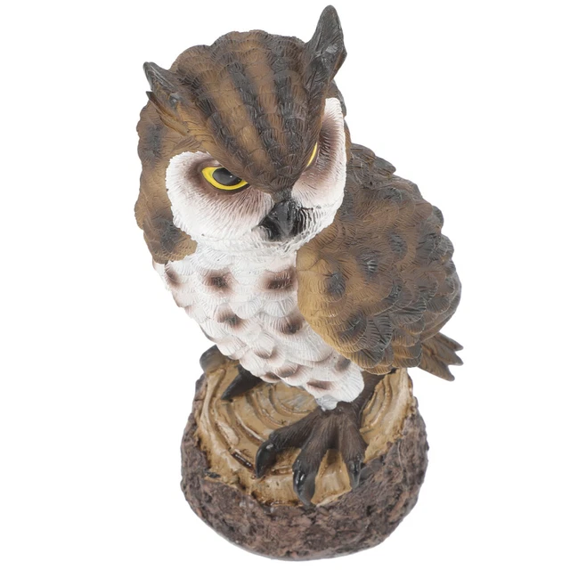 Solar Light Animal Garden Decorations Resin Art Lights Owl Figurines Outdoor