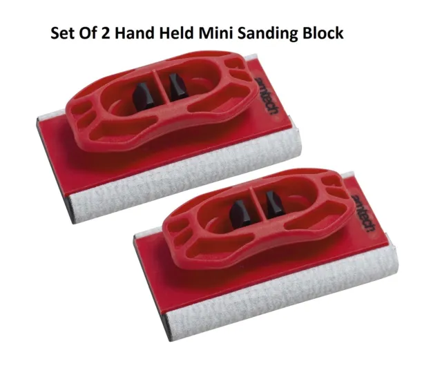 2 Hand Held Mini Sanding Block Wood Work Equipment Sandpaper Sander Carpenter