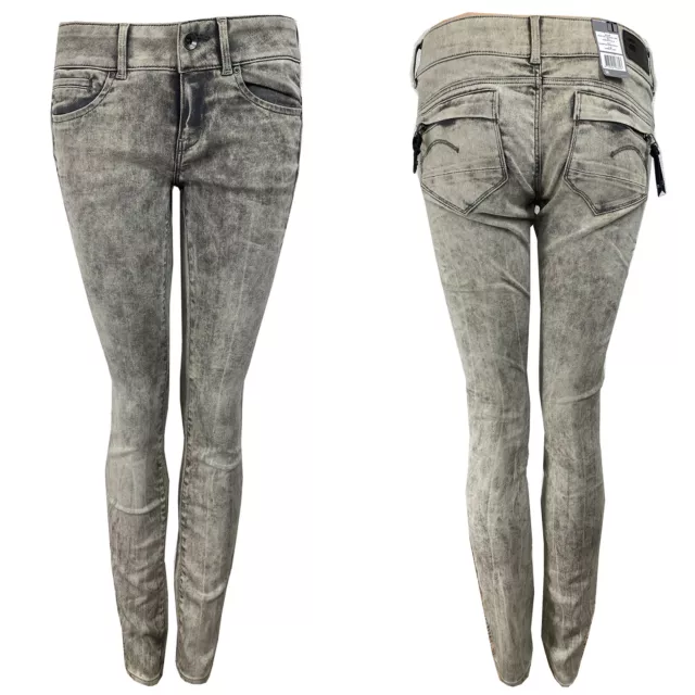 G-Star jeans donna pantaloni midge cody mid vita skinny stretch grey nuovi