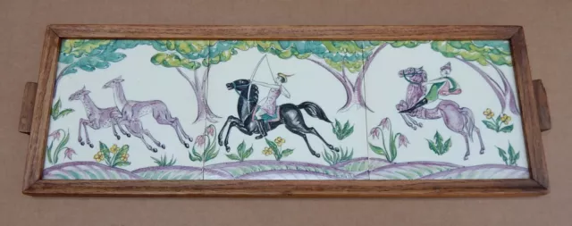 Art Deco framed hand painted  antique tile run  by PACKARD & ORD  circa 1930