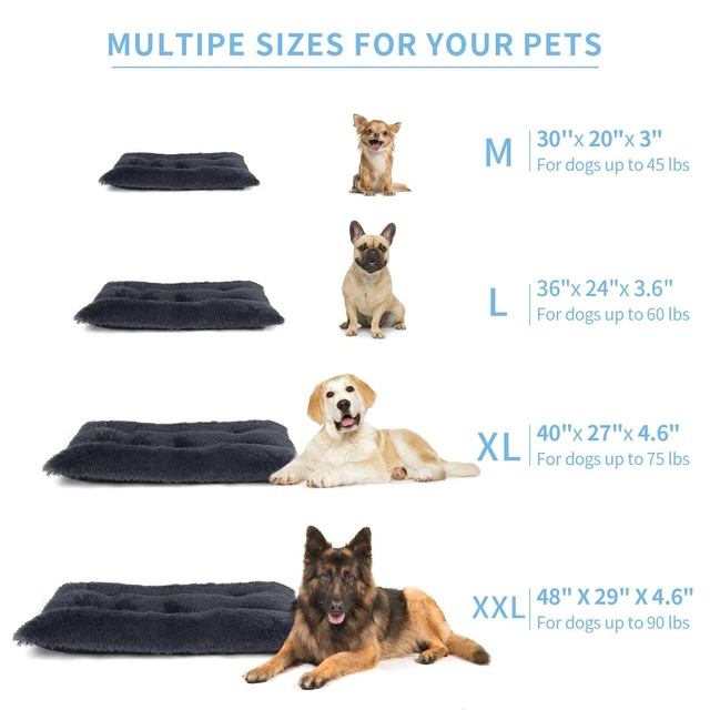 Super Soft Gray-Black Plush Dog Bed Memory Foam Pet Cushion Mats for Large Dog 3