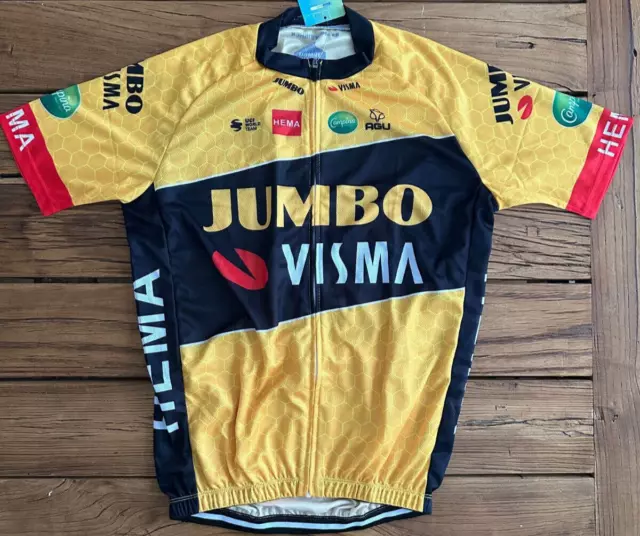 Jumbo Visma Team Pro Cycling Jersey Xl New 42" Free Shipping !!