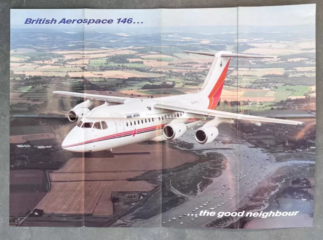 British Aerospace Bae 146 Manufacturers Sales Poster Brochure
