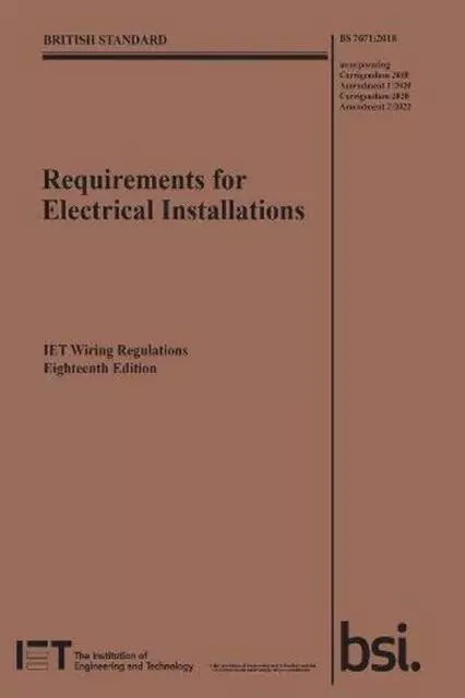 IET Wiring Regulations Eighteenth Edition BS 7671:2018+A2:2022 BRAND NEW 2022