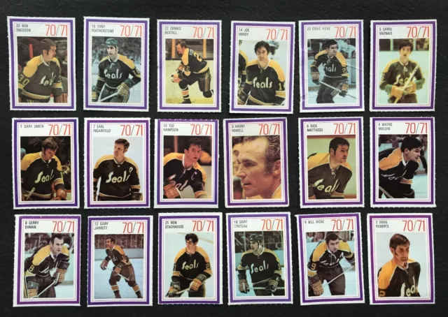 🥅 1970-71 Esso Power Players - OAKLAND Seals Full team - 18 stamps w 5 S Print