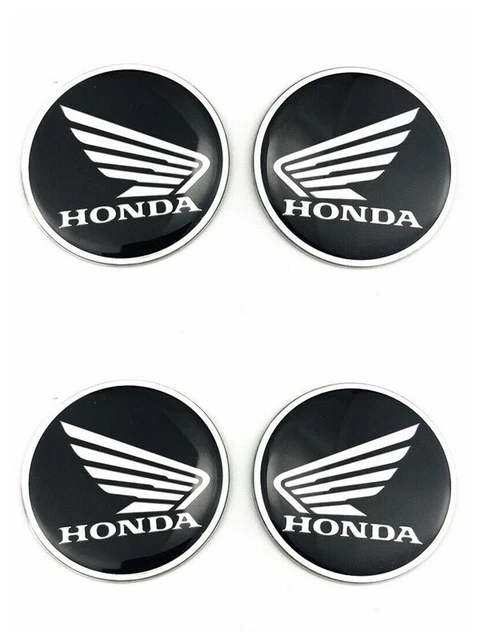 4PCS Black 3D Fuel Tank Emblem Badge Decals Sticker For Honda Logo 6CM
