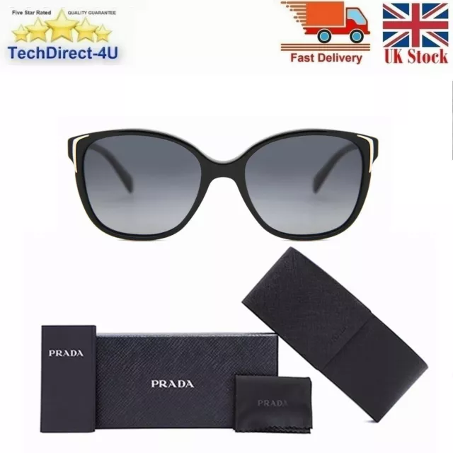 Original Genuine Prada Black Gold Sunglasses Square PR 01Os 1AB5W1 3p Polarised