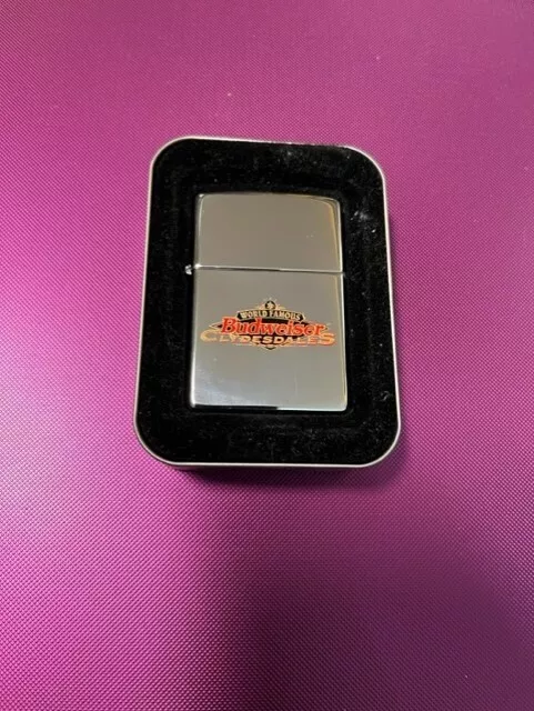 Zippo BUDWEISER CLYDESDALE Polished CHROME LIGHTER B XII Metal Tin