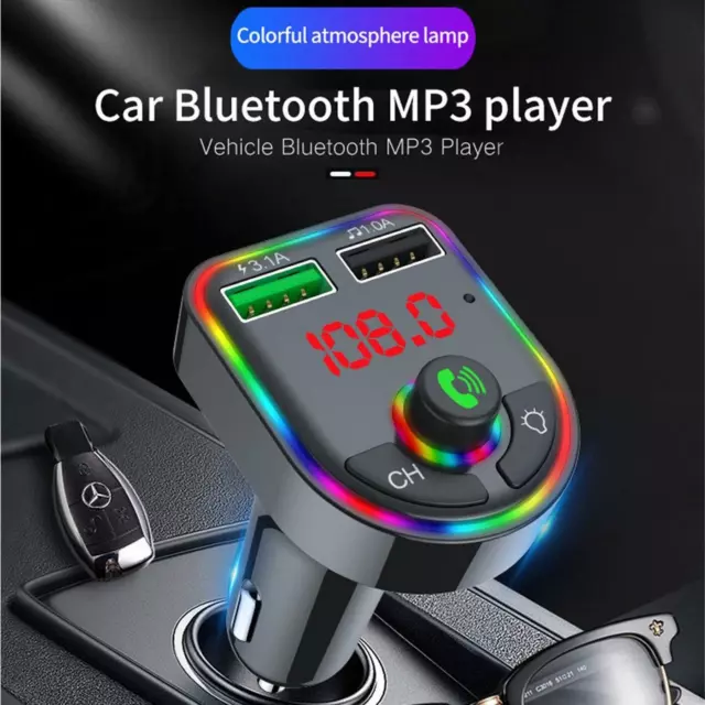 FM Transmetteur Bluetooth 5.0 Kit Mains Libres Récepteur Audio 3.1A Double USB