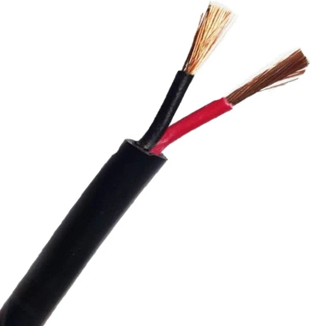 Câble Automobile Rouge/Noir 20 Metres, Rond 2 Fils 2.0mm² 25Amps